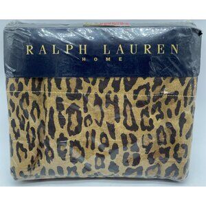 Ralph Lauren Home Queen Flat Sheet Aragon Neutral Animal Leopard Cheetah Print